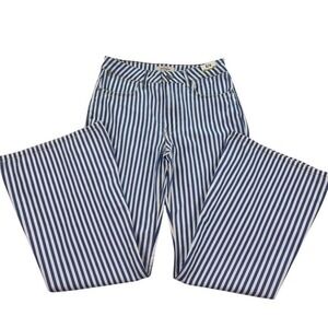 Wrangler Bespoke Flare Blue White Stripe Jeans 3/4 x32 NWT